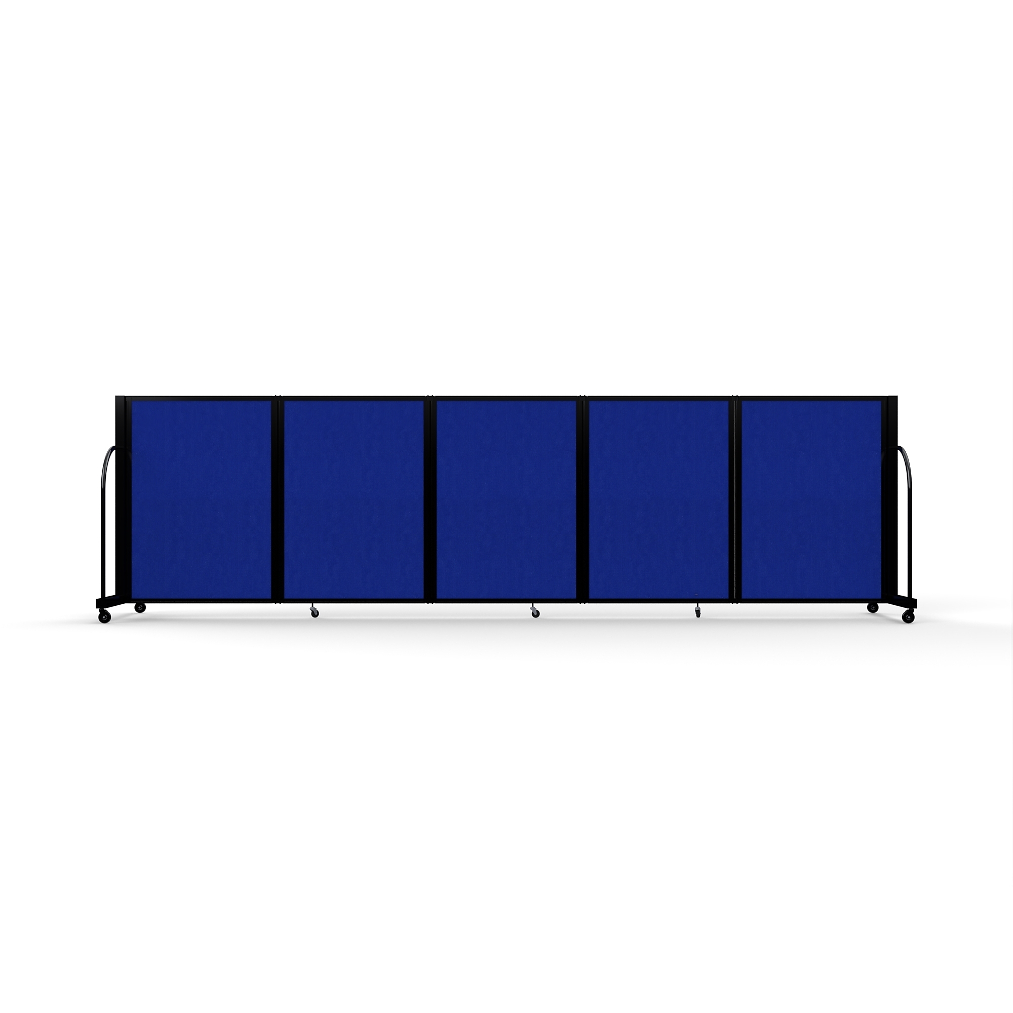 Screenflex Full Motion Divider, 4' x 14'1", Black Frame, Royal Blue